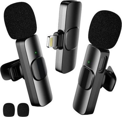 BYbrutek Lavalier-Funkmikrofone, Mini-Mikrofon mit Kragenclip für VLOG Aufnahme
