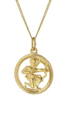 trendor Schmuck Halskette mit Schütze Sternzeichen 333 Gold Ø 16 mm 41980-12