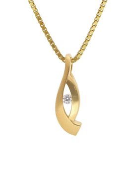 trendor Schmuck Damen-Kette 925 Silber Vergoldet mit Synth. Zirkonia 15618