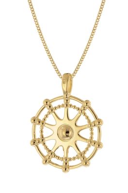 trendor Schmuck Steuerrad-Anhänger Gold 333/8 K mit vergoldeter Silber-Halskette 159