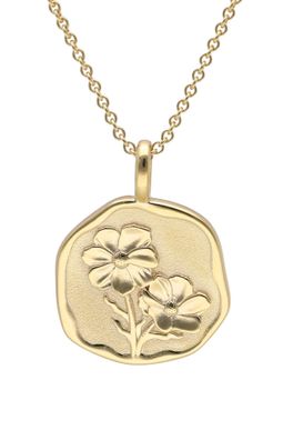 trendor Schmuck Halskette mit Monatsblume Oktober 925 Silber Vergoldet 68002-10