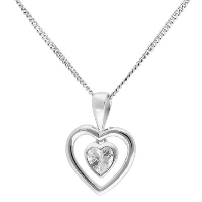 trendor Schmuck Damen-Halskette mit Herz-Anhänger 925 Silber 68362