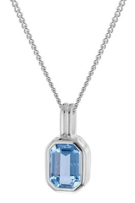 trendor Schmuck Damen-Kette 925 Silber mit Blautopas Anhänger 68500