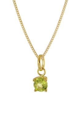 trendor Schmuck Gold-Anhänger mit Peridot Gold 333/8K an vergoldeter Silberkette 685