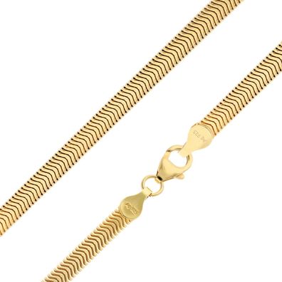 trendor Schmuck Damen-Halskette 925 Silber Vergoldet Ovale Schlangenkette 4,2 mm 281
