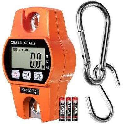 GRAM PRES Digitale Gepäckwaage Hakenwaage Küchenwaage Tragbare Waage bis 300kg