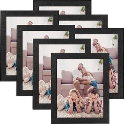 Petaflop Bilderrahmen 20x25 CM mit PS-Scheibe, 7er Set Bilderrahmen Schwarz Wand