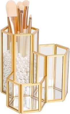 Slheqing Make Up Pinsel Organizer Pinsel Aufbewahrung Gold Schminktisch Schminke