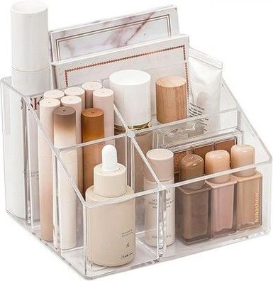 Slheqing Make Up Organizer, Kosmetik Organizer mit 5 Fächer, Acryl (Transparent)