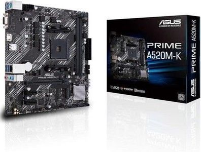 ASUS Prime A520M-K Mainboard Sockel AM4 (AMD Ryzen, M.2 USB 3.2 Gen 2 Typ-A)