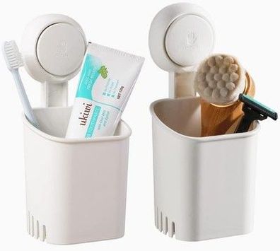 TAILI Saugnapf Zahnbürsten-Halter ohne Bohren 2 Stück, Max Halt 5 KG für Dusche