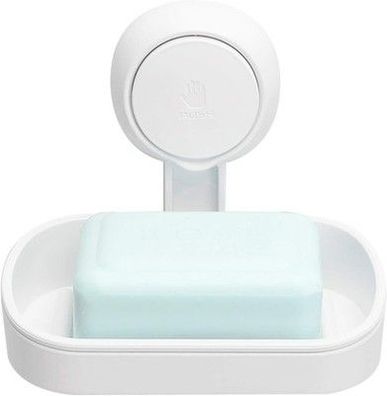 Leverloc Seifenschale mit Ablauf für Dusche, MAX Halten 5 KG, Seifenhalter Weiß