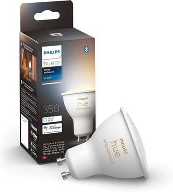 Philips Hue White Ambiance GU10 LED Spot (350 lm) dimmbare Lampe Hue Lichtsystem
