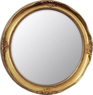 Funerom Dekorativer Wandspiegel, rund, Vintage-Stil, 31 cm, goldfarben, Spiegel