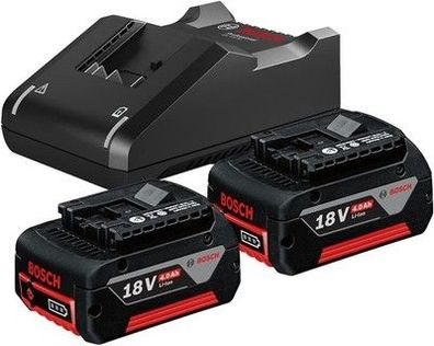 Bosch Professional 18V Akku Starterset (+ 2x 4.0Ah Akku + Ladegerät GAL 18V-40)