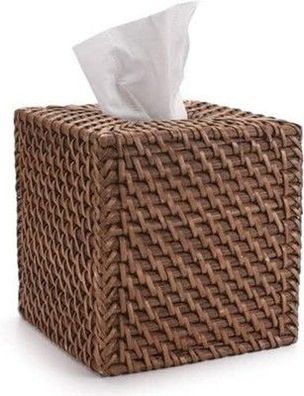Kosmetiktücher Box aus Rattan Taschentücherbox Natur für Zuhause/Büro/Auto