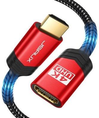 JSAUX HDMI Verlängerungskabel 1M 4K@60Hz 2K@144Hz HDMI 2.0 Verlängerung Stecker