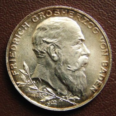 Baden. 2 Mark 1902, Regierungsjubiläum