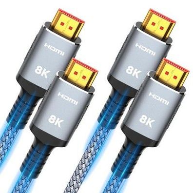 Snowkids HDMI 2.1 Kabel 3Meter 2 Stück, 10K 8K HDMI Kabel 48Gbps Highspeed