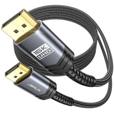 JSAUX Displayport Kabel 3m 2.1, Displayport Kabel 2.1/2.0 16K@60Hz, 8K@120Hz