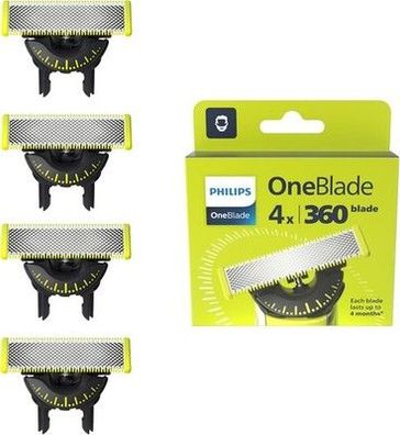Philips OneBlade 360-Klingen 4x 360-Ersatzklingen, Trimmen & Rasieren (QP440/50)