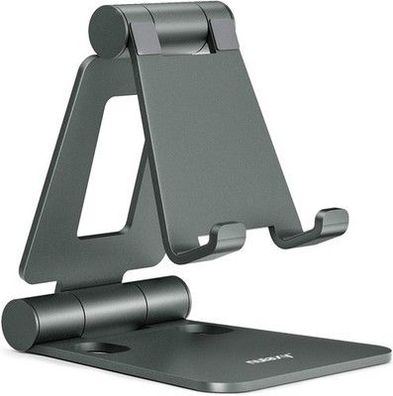 NULAXY Verstellbar Handy Ständer Tisch, Faltbarer Handy Halterung Aluminium Grau