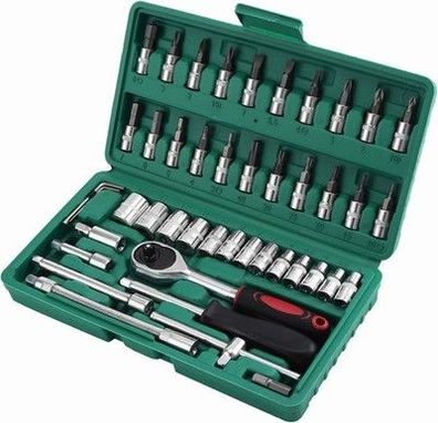 46-tlg Socket Set, 1/4 Zoll Drive Metic Socket Driver Bits Set mit Quick-Release