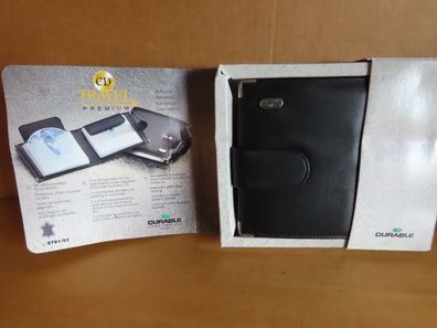 CD Travel Premium Mappe schwarz echt Leder 12 Schutzhüllen Durable