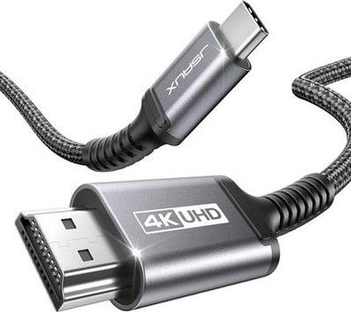 JSAUX USB-C-auf-HDMI-Kabel, 4K, UHD (Thunderbolt 3 kompatibel) HDMI Kabel, TV
