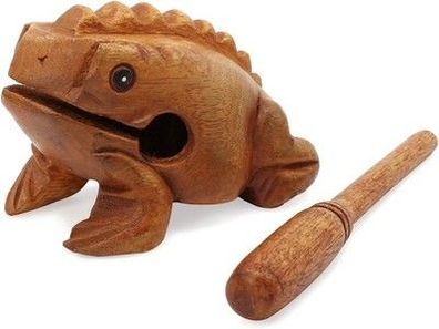 Guiro Croaking Hölzerner Frosch mit Schlägel Musikinstrument Sound Block (8.8CM)