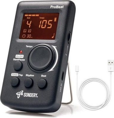 Sondery Digitales Metronom für Gitarre Piano Drum und alle Instrumente, schwarz
