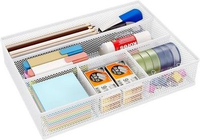 EasyPAG Metall Schubladen Tablett Stiftablage Schreibtisch Organizer - Weiß