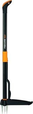 Fiskars Unkrautstecher Länge: 1 m, Rostfreie Stahl-Arme/Kunststoff-Griff, Garten