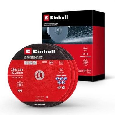 Original Einhell 3-tlg. Dünn-Trennscheiben-Set für Metall, Ø 230mm (2 mm Stärke)