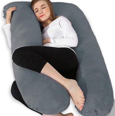 Chilling Home Schwangerschaftskissen, U Form Seitenschläferkissen mit Bezug