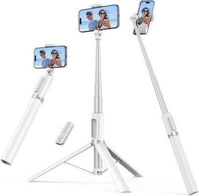 Syncwire Selfie-Stick-Stativ mit Kabelloser Fernbedienung, 1,4m Weiß, Halterung
