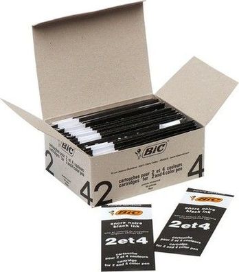 BIC 4 Farben Kugelschreiberminen schwarz 4 Colours 50er Pack Strichstärke: 0.4mm