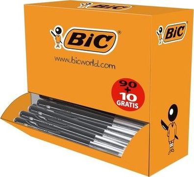 BIC 942917 Deutschland Kugelschreiber M10, 0.4 mm, Value Pack 100 Stück, schwarz