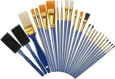 Halobios 25 Stück Acryl Pinsel Set, Künstlerpinsel im Set, Schaumpinsel