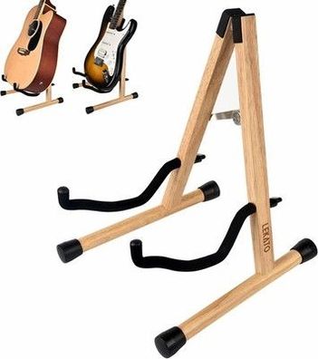 LEKATO Gitarrenständer aus Holz, Akustikgitarren-Ständer (38,5 x 11,5 x 6 cm)
