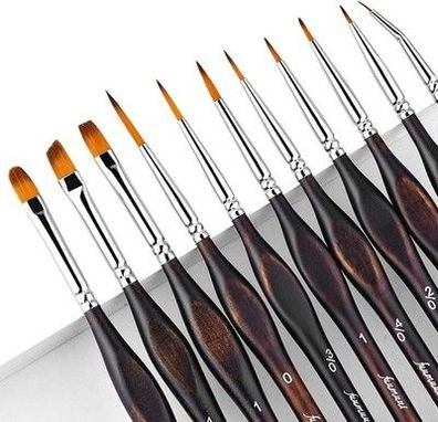Pinselset Malen - 11 Premium Feine Detail Pinsel Set für Acryl, Aquarell Kunst