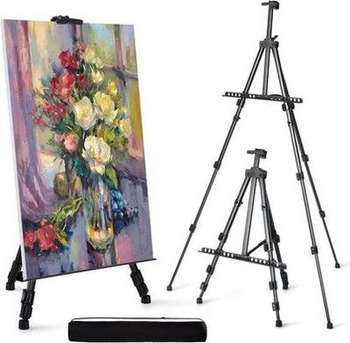 Artify Staffelei 66 Zoll, verstellbare Atelierstaffelei 22-66 Zoll (55-167cm)