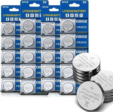 GutAlkaLi CR2032 3V Lithium Knopfzelle Elektro CR 2032 Lithium, 20 Stück