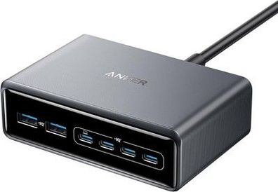 Anker Prime Ladegerät, 200W 6 Anschlüsse GaN Ladestation, USB-C PD Desktop