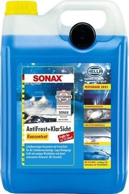 SONAX AntiFrost+KlarSicht Konzentrat (5 Liter) Scheibenwaschanlagen-Frostschutz