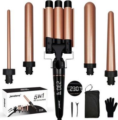 10-32mm Lockenstab 5 in 1 für Große und kleine locken, Turmalin keramik 25mm
