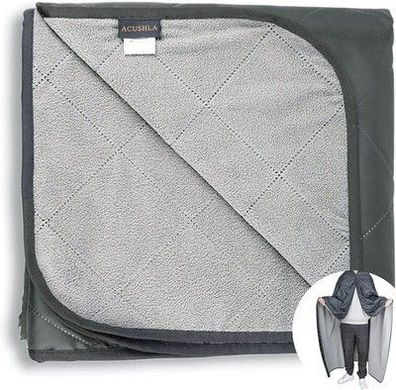 Acushla wasserdichte Fleece-Decke, Campingdecke, Outdoor, 145 x 200 cm, Grau