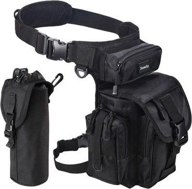 Jueachy Taktisch Beintasche Wasserdicht Bein Taschen Herren Motorrad (Schwarz)