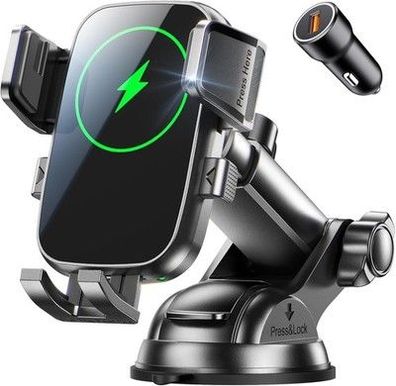 Mohard 15W Schnellladen Handyhalterung Auto mit Ladefunktion, Wireless Charger
