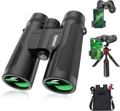 Fernglas für Erwachsene, 12x42 Ferngläser mit Stativ, Wasserdichte, FMC-Objektiv